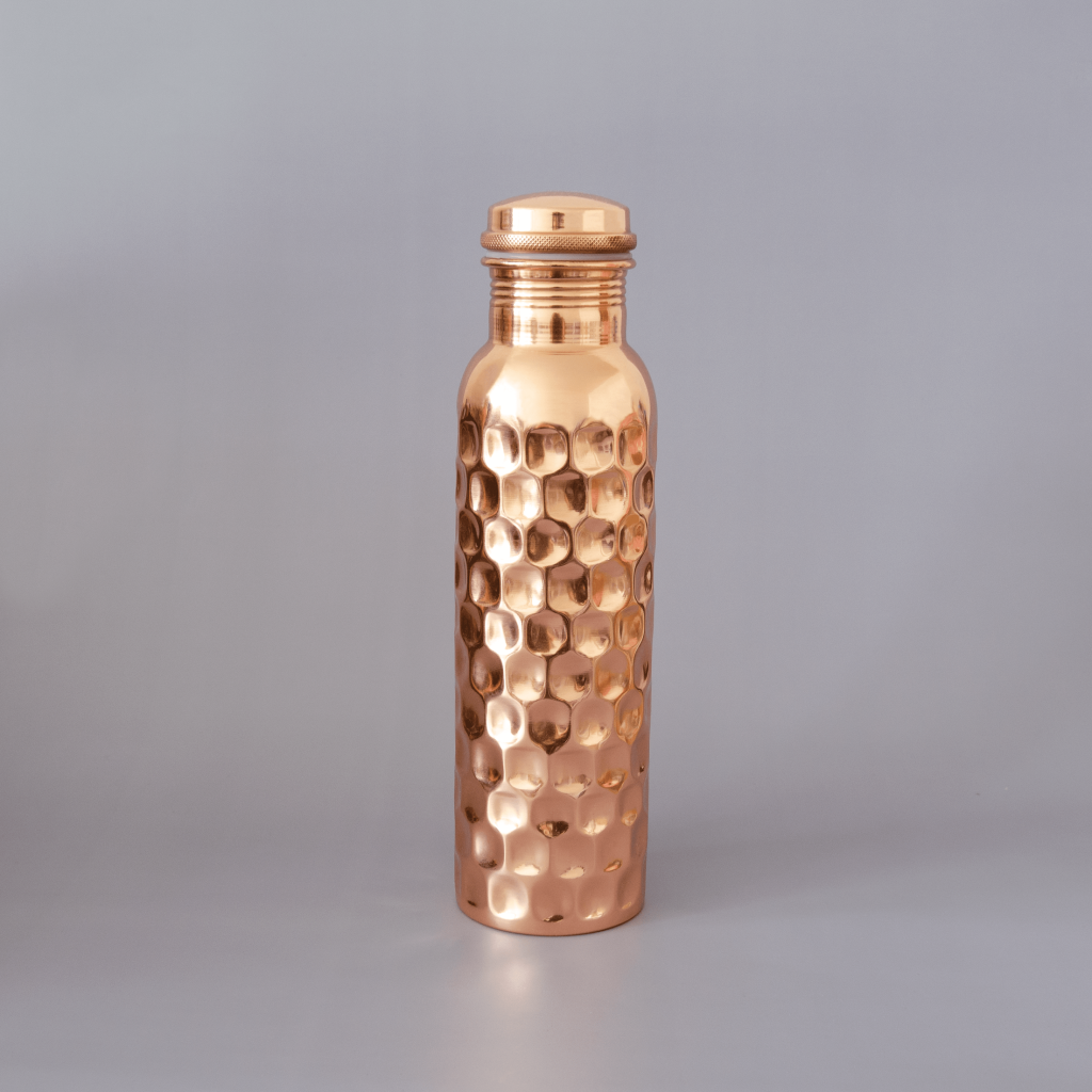 diamond cut copper water bottle